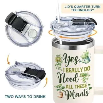 Gardening Gifts For Women - Gifts For Gardeners Woman - Mothers Day Gifts Garden - Birthday Plants Gifts For Women - Christmas Gifts For Gardeners, Plant Lady Gifts - 40Oz Tumbler With Handle