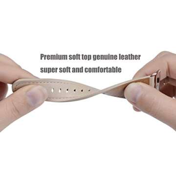 JSGJMY for Apple Watch Band 38mm 40mm 41mm 42mm 44mm 45mm 49mm Series 9 8 7 6 5 4 3 SE iwatch Bands Womens Dressy Leather Strap Light tan Rose Gold