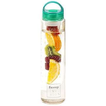 Savvy Outdoors Infusion Fruit Infuser Water Bottle - BPA Free & Easy to Clean
