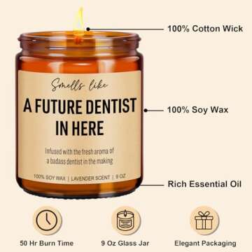 Younift Future Dentist Candle - Dentist Gifts for Women, Men, Dental Hygienist Graduation Gifts, Den...