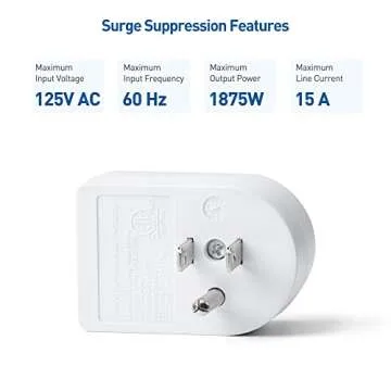 [ETL Listed] Cable Matters 3-Pack Non-Blocking 490 Joules Single Outlet Surge Protector Outlet, 1875W (Wall Surge Protector / Mini Surge Protector) in White