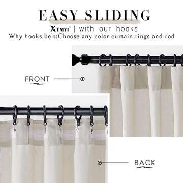 XTMYI Floor to Ceiling Curtains 8 FT,Linen Cotton Blend Faux Linen Soft Touch Light Airy Grey Beige Sheer Curtains for Bedroom Living Room Dining Room Nursery,96 Inches Long