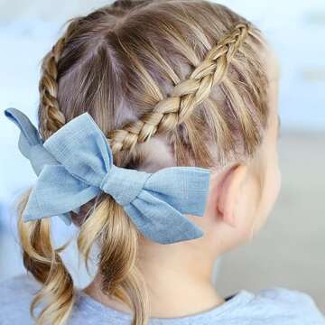 CÉLLOT 40 Pieces Girls Hair Bows Linen Fabric Bows Alligator Clips Hair Accessories for Little Girls Toddlers Kids and Teens