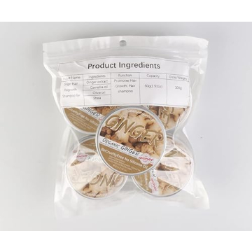Ginger Hair Regrowth Shampoo Bars - Pack of 5 for Natural Hair Growth
