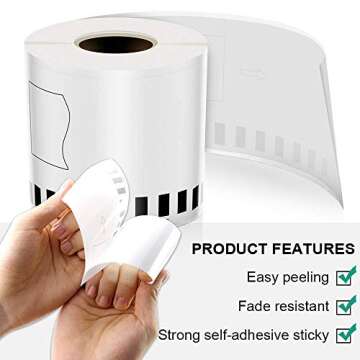 Pestai Replacement Labels for Brother DK-2205 - Versatile & Durable