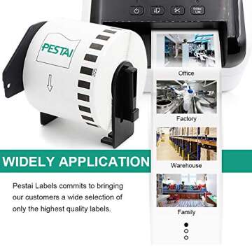 Pestai Replacement Labels for Brother DK-2205 - Versatile & Durable