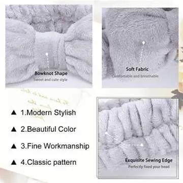 LADES Facial Headband - Soft Terry Cloth Spa Headband for Skincare & Makeup