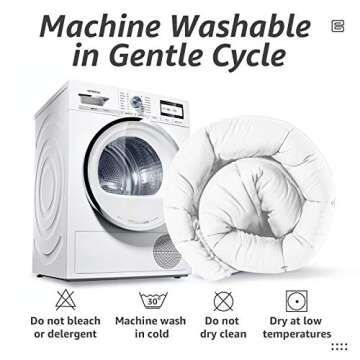 HYLEORY All Season California King Size Bed Comforter - Cooling Goose Down Alternative Quilted Duvet Insert with Corner Tabs - Winter Warm - Machine Washable - White