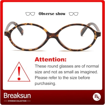 Stylish Breaksun Nerd Round Glasses with Blue Light Protection