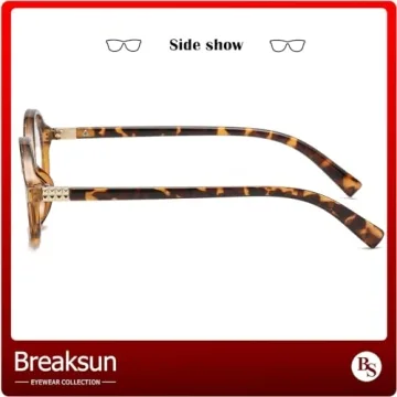 Stylish Breaksun Nerd Round Glasses with Blue Light Protection