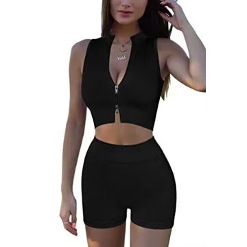 QINSEN Stylish Yoga Outfit for Women - 2 Piece Activewear Set