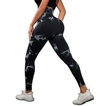 OVESPORT 3 Pack Tie Dye High Waisted Leggings for Women