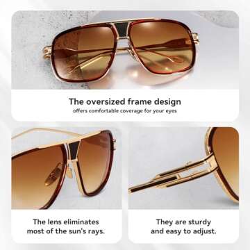 Dollger Retro Aviator Sunglasses - Stylish UV Protection