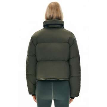 Orolay Women's Cropped Puffer Jacket Winter Stand Collar Quilted Down Coat Warm Fashion Zip Up Outer...