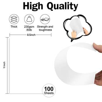 100 Sheets White Cardstock 8.5 x 11 Certificate Paper, Goefun White Card Stock Printer Paper for Inv...