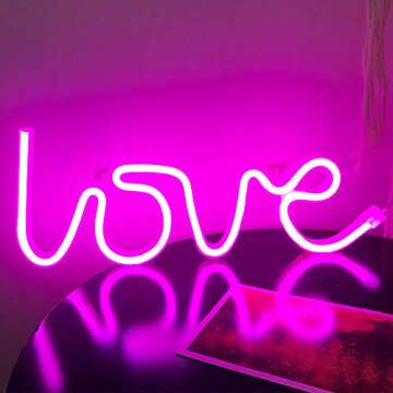 Love Neon Sign-Neon Signs for Bedroom,USB or Battery Neon Light for Wall,led neon Light as Neon Wall Signs for Girls Love Light up Sign for Christmas Party Wedding Kids Room or Living Room, Pink