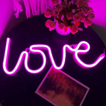 Love Neon Sign-Neon Signs for Bedroom,USB or Battery Neon Light for Wall,led neon Light as Neon Wall Signs for Girls Love Light up Sign for Christmas Party Wedding Kids Room or Living Room, Pink