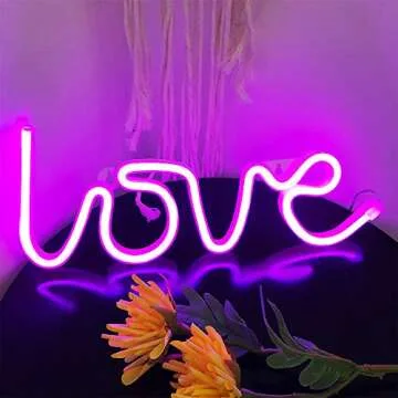 Love Neon Sign-Neon Signs for Bedroom,USB or Battery Neon Light for Wall,led neon Light as Neon Wall Signs for Girls Love Light up Sign for Christmas Party Wedding Kids Room or Living Room, Pink