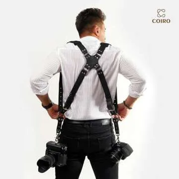 C Coiro Dual Leather Camera Harness for Photographers