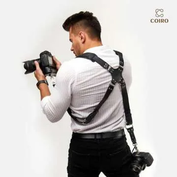 C Coiro Dual Leather Camera Harness for Photographers