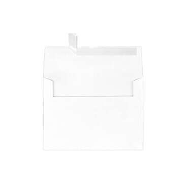 LUXPaper A7 Invitation Envelopes | Peel & Press | 5 1/4" x 7 1/4" | White Linen | 80lb. Text | 50 Qty
