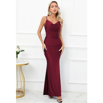 Capuffy Drape Neck Max Gown for Parties and Events