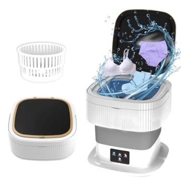 Portable Washing Machine, 11L Large Capacity, Mini Washing Machine with Spin Dryer, Small Foldable L...