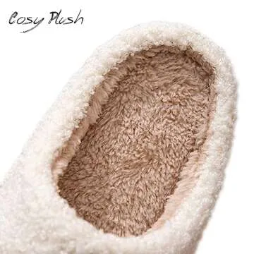 AIMINUO Happy Face Slippers - Comfy Plush Slip-On House Slippers