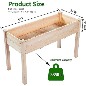 TMEE 4FT Raised Garden Bed with Legs for Easy Gardening