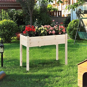 TMEE 4FT Raised Garden Bed with Legs for Easy Gardening