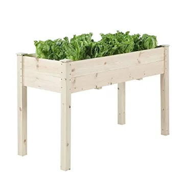 TMEE 4FT Raised Garden Bed with Legs for Easy Gardening