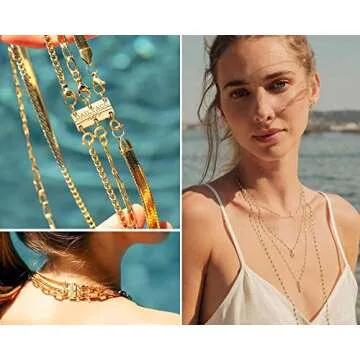 Dailyacc Layering Necklace Clasp,18 K Gold and Silver Separator for Stackable Necklaces