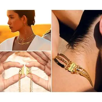 Dailyacc Layering Necklace Clasp,18 K Gold and Silver Separator for Stackable Necklaces