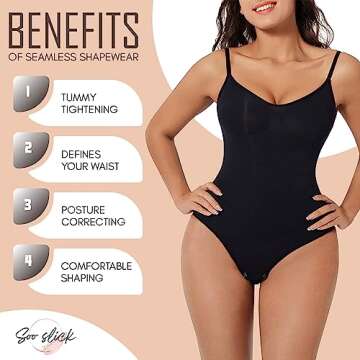 Soo slick Seamless Bodyshaper Bodysuit for Women - Full Body Shapewear, Sculpting Suits Sleeveless R...
