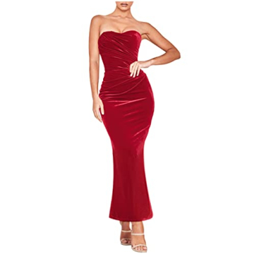 Joukavor Women's Vintage Ruched Bodycon Cocktail Dress