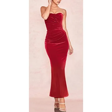 Joukavor Women's Vintage Ruched Bodycon Cocktail Dress