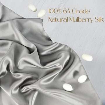 ZIMASILK 100% Pure Mulberry Silk Pillowcase for Hair and Skin Health,Soft and Smooth,Both Sides Prem...