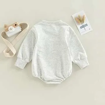 Kuriozud Newborn Baby Boy Girl Football Outfit Funny Letter Touchdown kinda day Sweatshirt Romper Long Sleeve Shirt Tops Fall Winter Clothes (Touchdown kinda day, 0-3 Months)