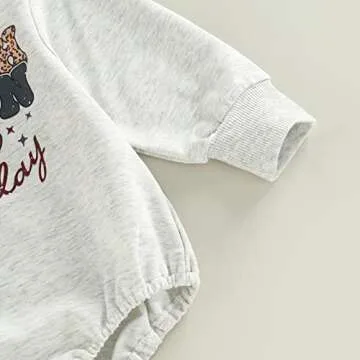 Kuriozud Newborn Baby Boy Girl Football Outfit Funny Letter Touchdown kinda day Sweatshirt Romper Long Sleeve Shirt Tops Fall Winter Clothes (Touchdown kinda day, 0-3 Months)