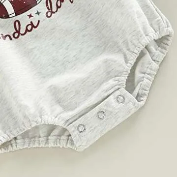 Kuriozud Newborn Baby Boy Girl Football Outfit Funny Letter Touchdown kinda day Sweatshirt Romper Long Sleeve Shirt Tops Fall Winter Clothes (Touchdown kinda day, 0-3 Months)