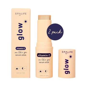 SpaLife Beauty Glow Vitamin C Serum Stick – Solid Face Serum for Dark Spots & Discoloration – Hy...