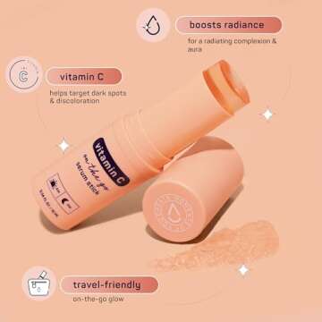 SpaLife Beauty Glow Vitamin C Serum Stick – Solid Face Serum for Dark Spots & Discoloration – Hydrating Balm for Radiant Skin – Travel-Friendly for Use On-the-Go – AM & PM Skincare Routine