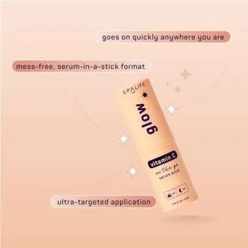 SpaLife Beauty Glow Vitamin C Serum Stick – Solid Face Serum for Dark Spots & Discoloration – Hydrating Balm for Radiant Skin – Travel-Friendly for Use On-the-Go – AM & PM Skincare Routine
