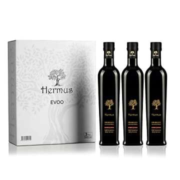 Hermus - 3 Pack Premium Olive Oil - High in Polyphenols (> 500 ppm) - 2022 Harvest (100% Arbequina - Medium Intensity) 2022 NYIOOC and 11 Other GOLD Medal