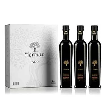 Hermus - 3 Pack Premium Olive Oil - High in Polyphenols (> 500 ppm) - 2022 Harvest (100% Arbequina - Medium Intensity) 2022 NYIOOC and 11 Other GOLD Medal