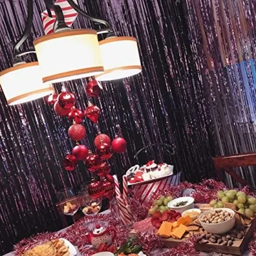 PartyWoo Foil Curtain Purple for Memorable Events