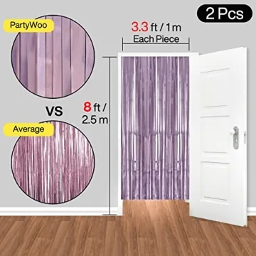 PartyWoo Foil Curtain Purple for Memorable Events