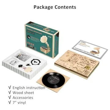 ROKR 3D Wooden Gramophone DIY Model Kit for Adults