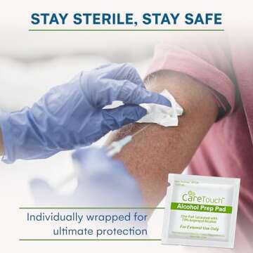 Alcohol Wipes | Individually Wrapped Alcohol Prep Pads with 70% Isopropyl Alcohol, Great for Medical & First Aid Kits | Sterile, Antiseptic 2-Ply Alcohol Swabs - 200 count