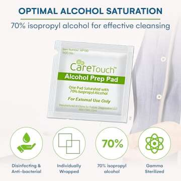 Alcohol Wipes | Individually Wrapped Alcohol Prep Pads with 70% Isopropyl Alcohol, Great for Medical & First Aid Kits | Sterile, Antiseptic 2-Ply Alcohol Swabs - 200 count